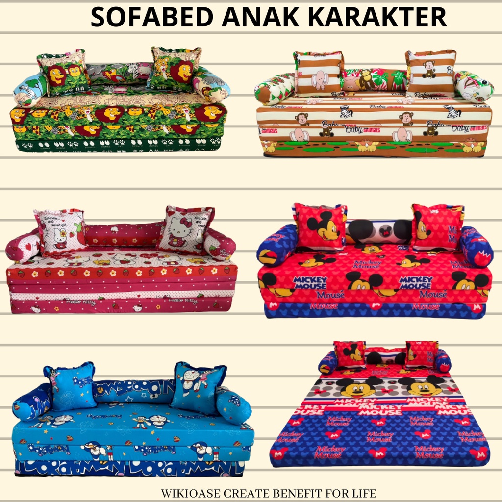 Kasur Lipat Sofa Bed Lantai Karakter Anak / Sofabed Anak