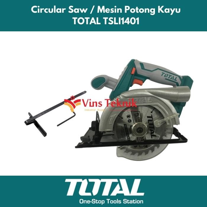 Mesin Potong Kayu Circular Saw Baterai Cordless Total Tsli1401