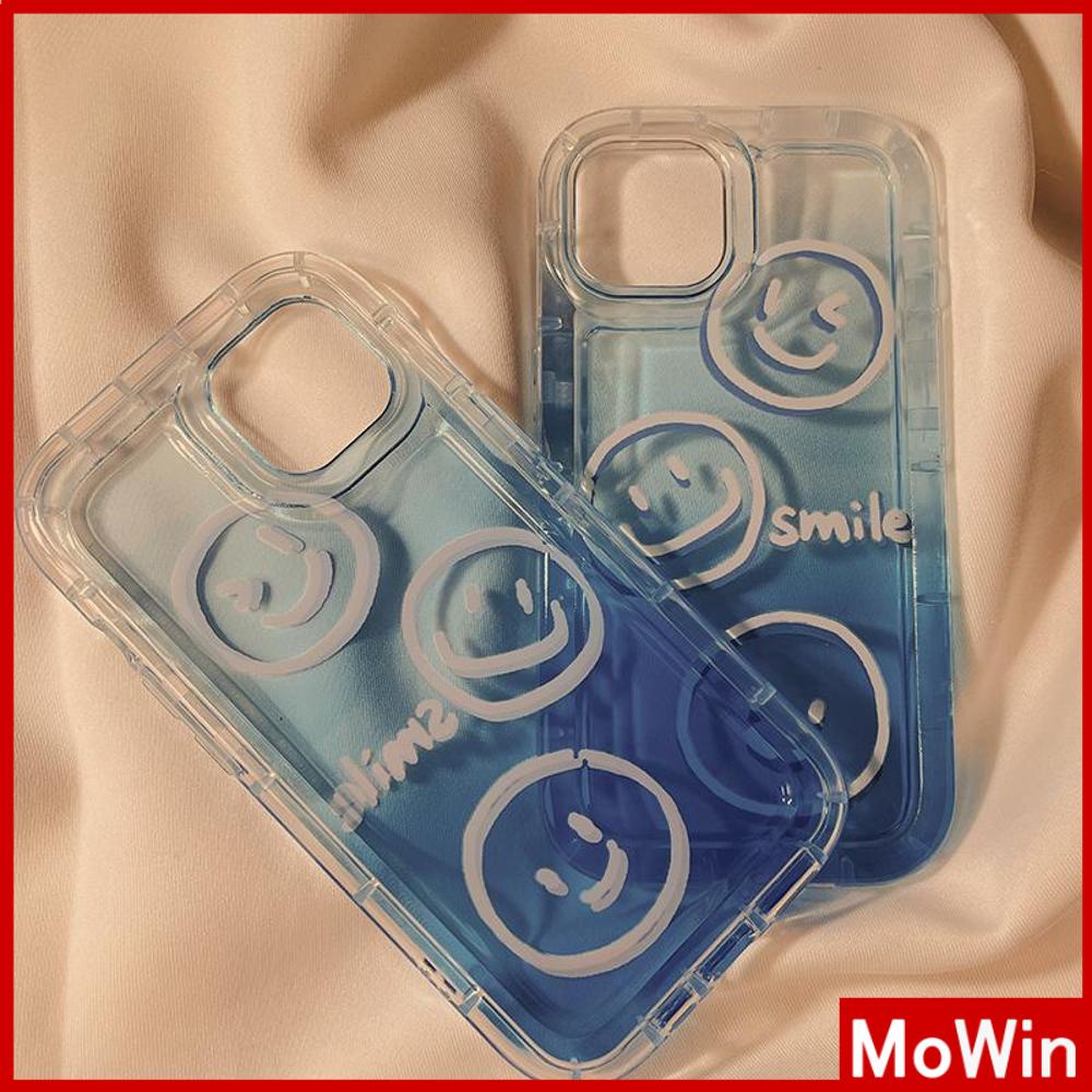 For iPhone 14 Pro Max iPhone Case Clear Case TPU Soft Case Airbag Reinforced Shockproof Blue Smiley Compatible with iPhone 13 Pro Max iPhone 12 Pro Max 11 7Plus 8Plus 6Plus XR xs