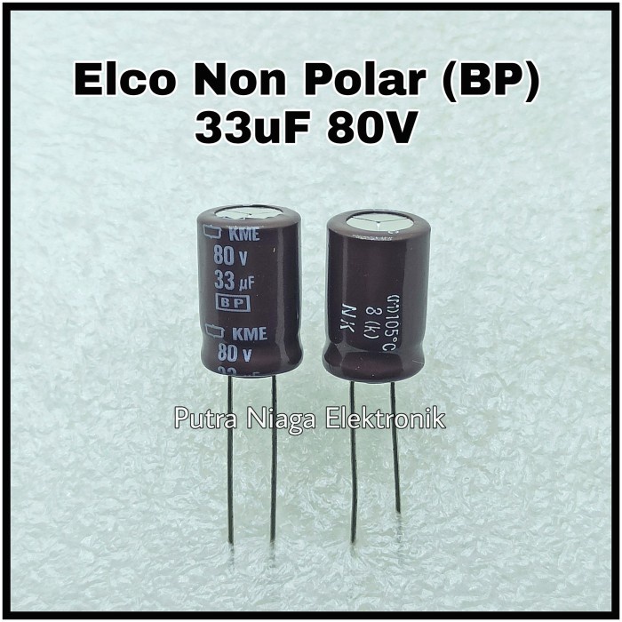 Elco 33uF 80V Non Polar / BP Kapasitor NonPolar 33 uF 80 Volt putr4n14 Ayo Order
