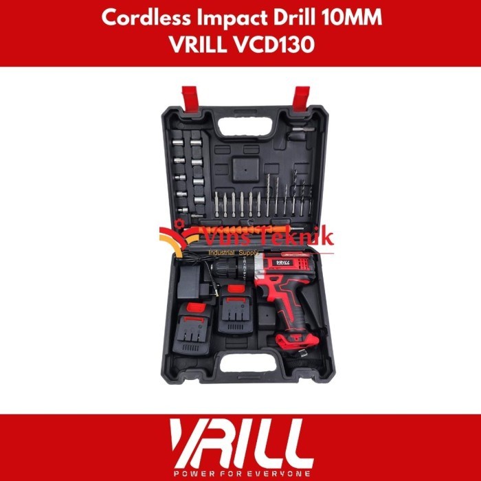 Mesin Bor Tembok Baterai Cordless Impact Drill Vrill Vcd130 Vcd 130