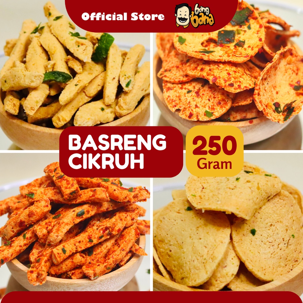 Basreng Pedas Daun Jeruk Kiloan 250 Gram Bumbu Cikruh