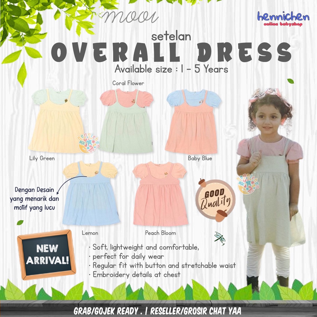 PROMO 7.7 PROMO BAJU LEBARAN MURAH MOOI SET OVERALL DRESS PAKAIAN BAJU ANAK DRES OVERAL FASHION ANAK PEREMPUAN 1 - 5 TAHUN