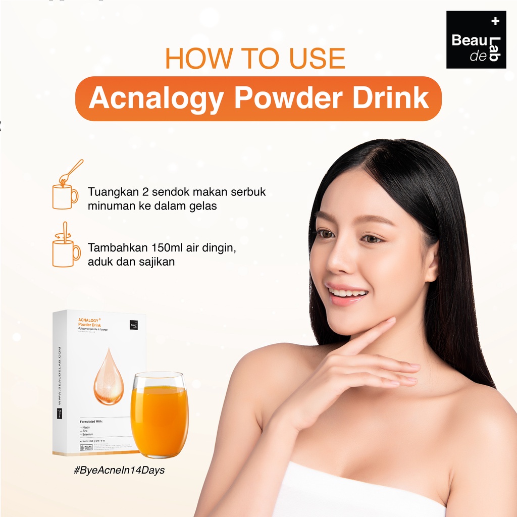 Beaudelab Acnalogy Powder Drink | Obat Minum Jerawat | Minuman Antioksidan | Penghilang Bekas Jerawat | Acne Treatment Drink