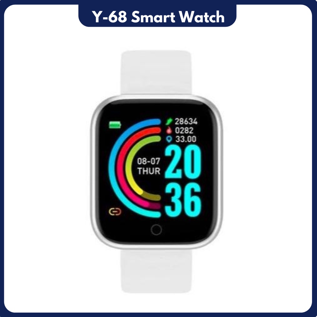 Smartwatch wanita Y68 Smart watch Y68 Waterproof smartwatch Bluetooth Fitness Tracker Musik Watch y68 Smartband Y68 Smart band