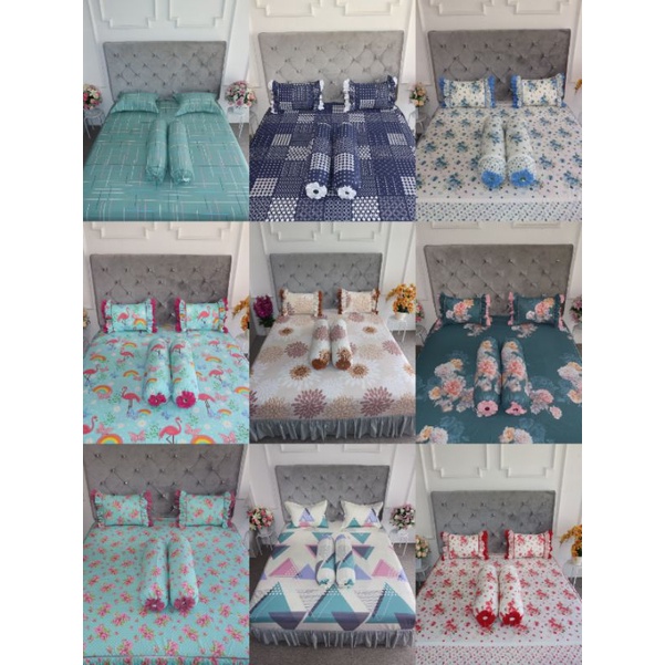 Sprei Karet Sudut Katun Premium Ukuran 180x200x30