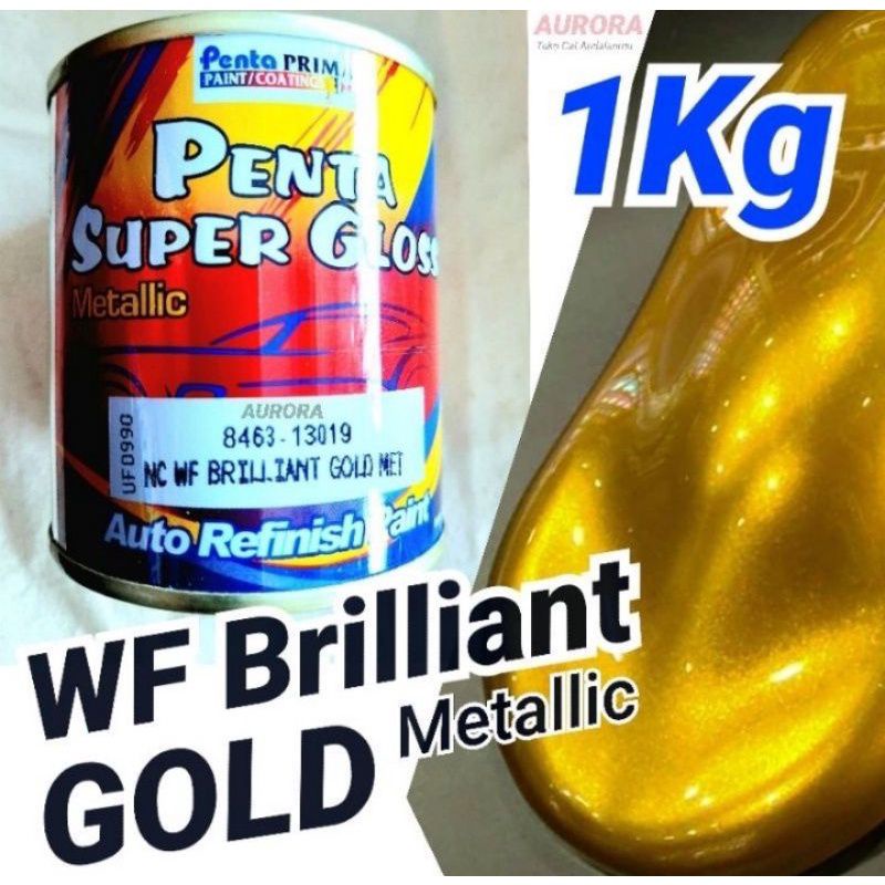 CAT PENTA SUPER GLOSS NC WF BRILLIANT GOLD MET 1KG KUNING EMAS METALIK METALIC METALLIC DUCO DUKO