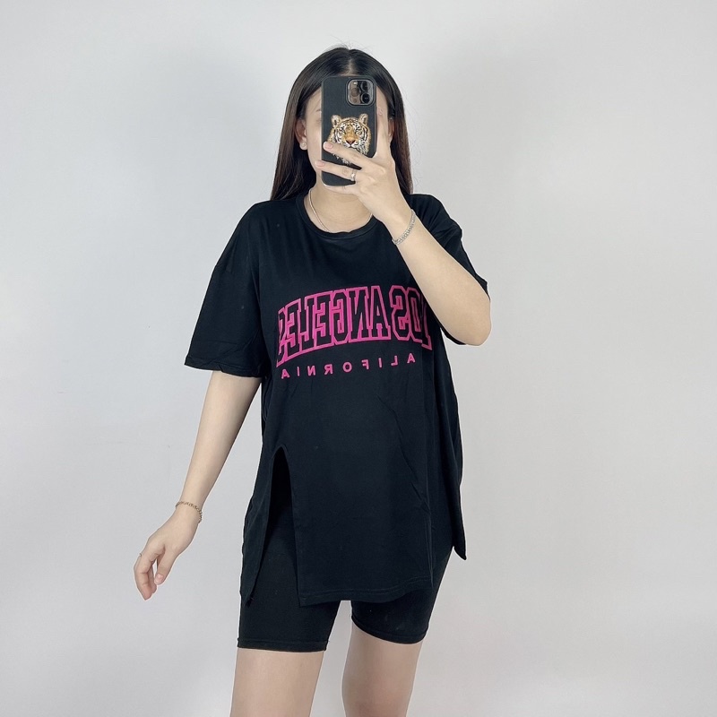 Kaos Oversize Slit Los / Atasan Wanita Jumboo