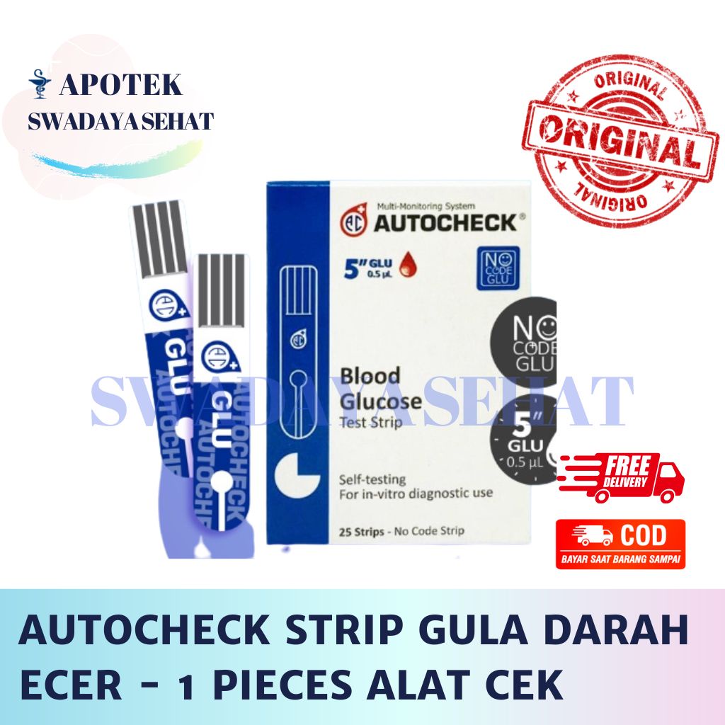 AUTOCHECK STRIP Kolesterol Asam Urat Gula Darah Ecer - Auto Check Alat Cek Strip Satuan