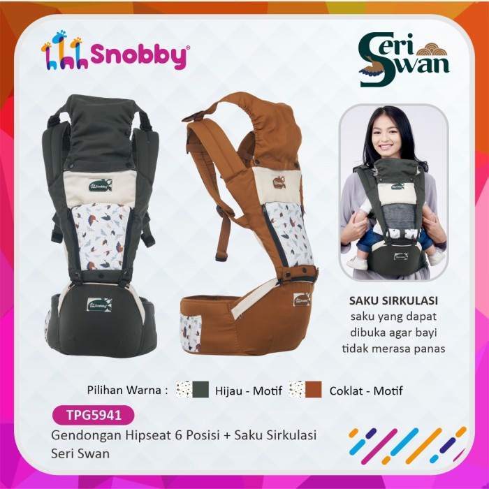 Snobby gendongan hipseat 6 posisi+saku swan TPG5941