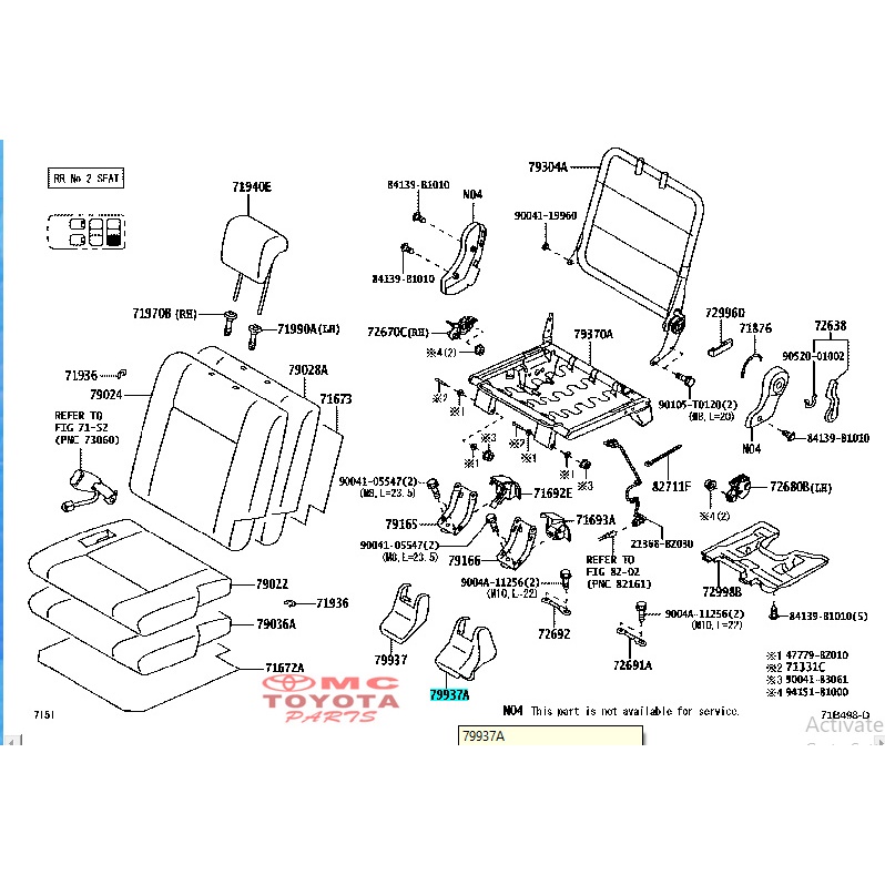 Cover Tutup Baut Jok Belakang Kiri Rush Terios All New 79246-BZ090-C0