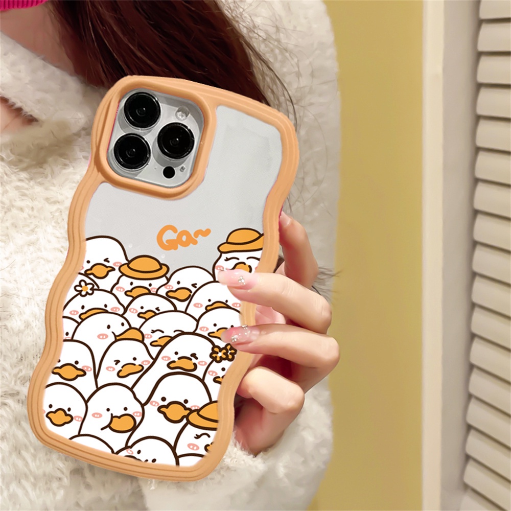 Realme 10 C33 C30 C31 C35 C21Y C25Y Realme C11 C25 C17 C15 C12 C3 C2 Realme 7i 5 5i 6i 7 Pro Lucu Kartun Bebek Gelombang Tepi TPU Phone Case Cover