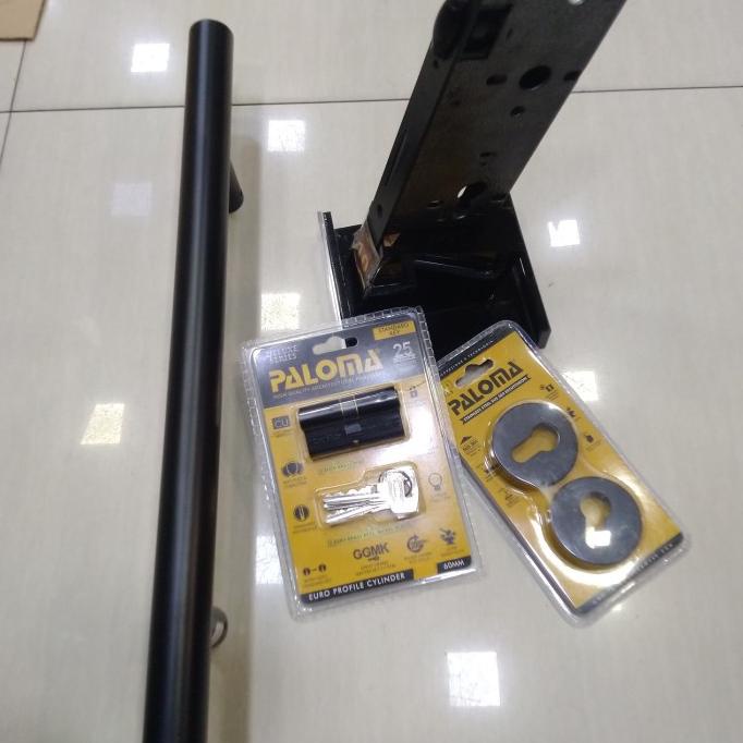 Jual Paloma Paket Pull Handle Pintu Kunci Set Pasang Cm Hitam Black Shopee Indonesia