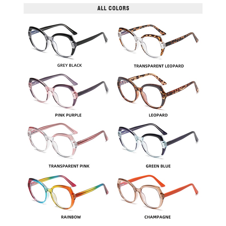 Fashion Wanita Persegi Cahaya Biru Kacamata Kacamata Bingkai Kaca Retro Jernih Baca Komputer Eyeglasses Unisex