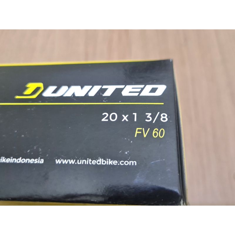 BAN DALAM TUBE UNITED 22 INCH ATAU 37-451 ATAU 20 X 1 3-8 PENTIL VALVE DOP PRESTA PANJANG 60MM