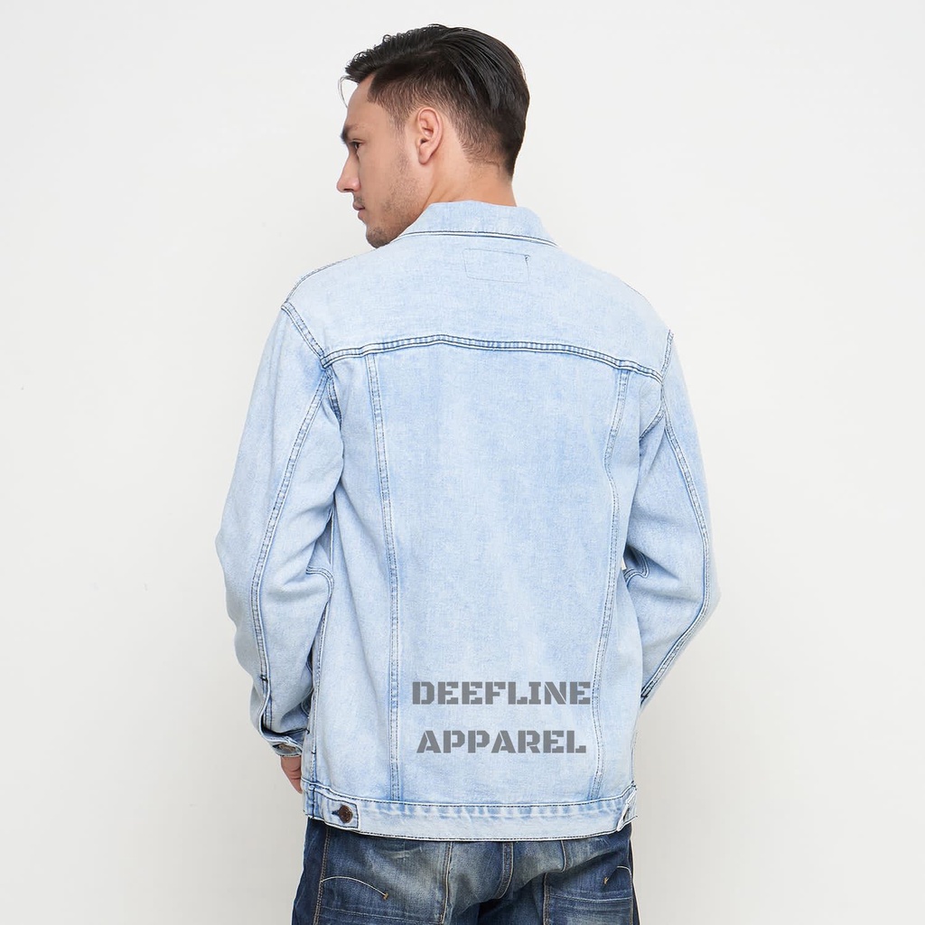 DEEFLINE - Jaket Jeans - Jaket Denim Pria - Jaket Ripped - Ice Blue