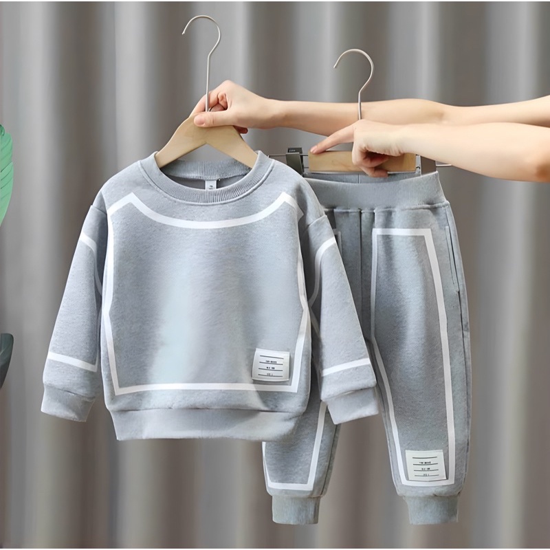 SETELAN SWEATER CREWNECK CARDIGAN BAYI ANAK (UNISEX) MOTIF LIST GARIS USIA 6 BULAN-5 TAHUN BAHAN BABYTERRY PREMIUM BEST QUALITY TERBARU TERMURAH/ SETELAN SWEATER CREWNECK CARDIGAN BAYI ANAK LAKI-LAKI/ SETELAN SWEATER CREWNECK CARDIGAN BAYI ANAK PEREMPUAN