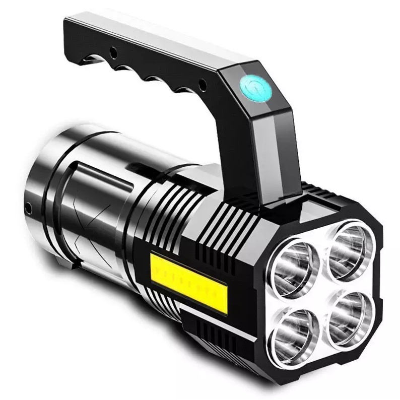 Senter LED Cas Super Terang 600Lumen + COB 4 Mode Emergency USB Recharge Anti Air