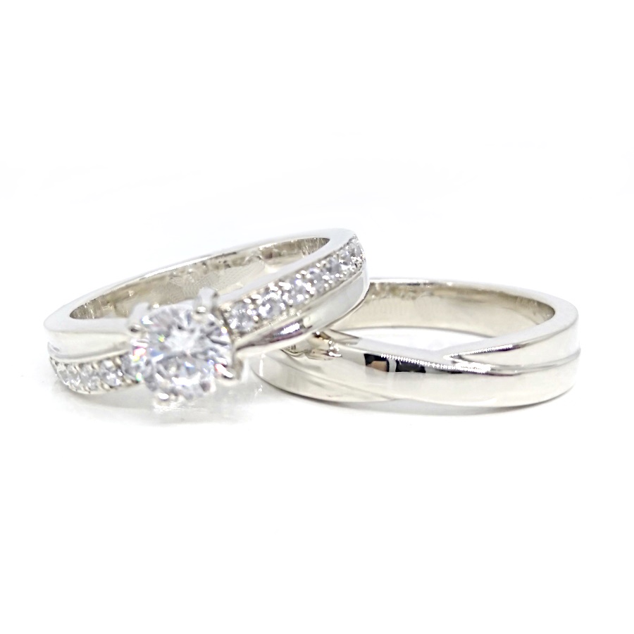 Cincin Tunangan Couple Perak Asli Gratis Ukir Nama A9