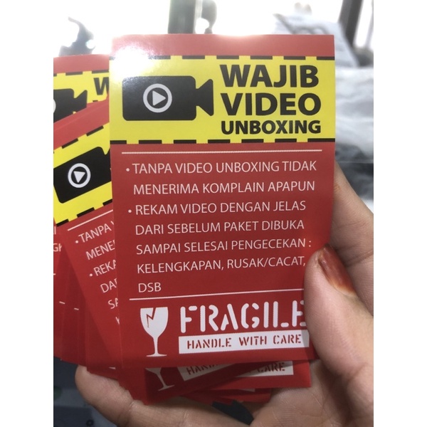 

STICKER WAJIB VIDEO/FRAGILE