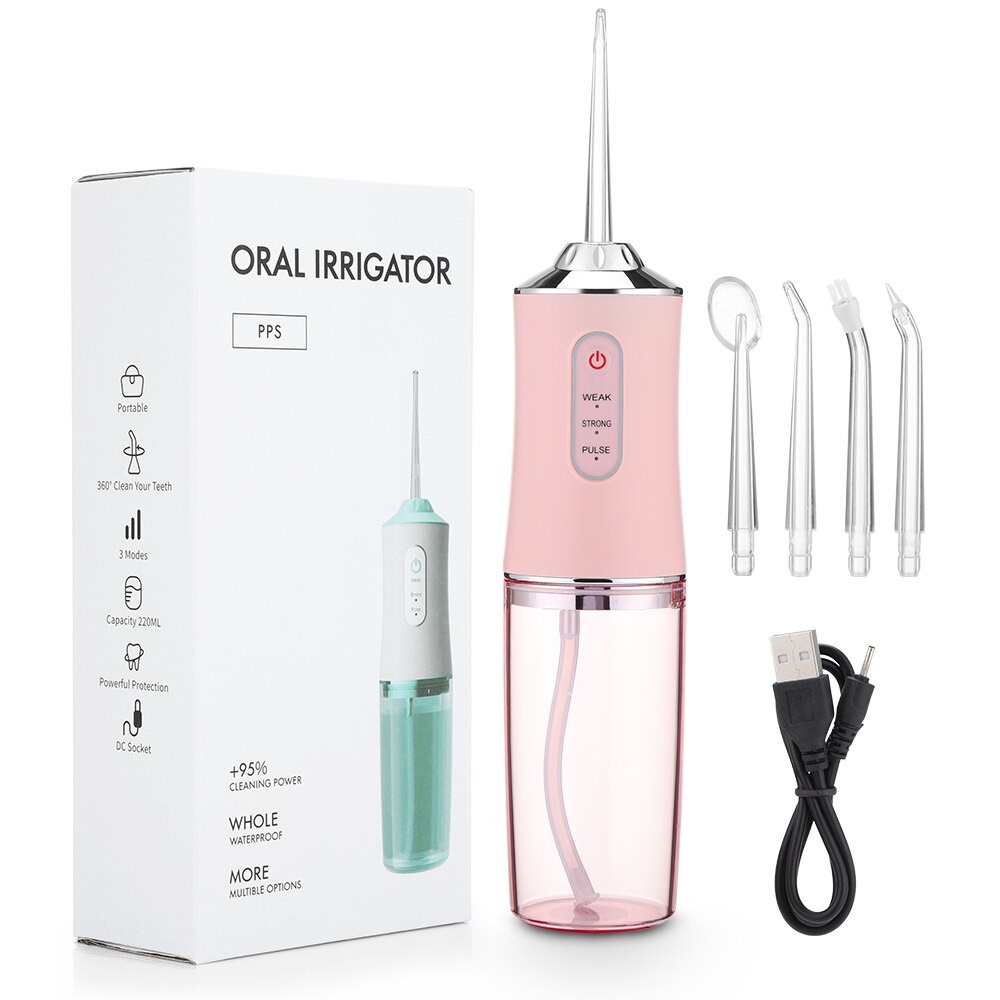 Alat Pembersih Gigi Water Pulse Jet Dental Floss - Pink / Semprotan Gigi / Kuman Gigi / Gigi Bersih