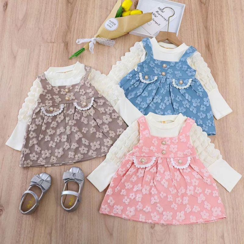 GAUN BAYI FLOWER KOREA-GAUN PESTA-DRESS PREMIUM