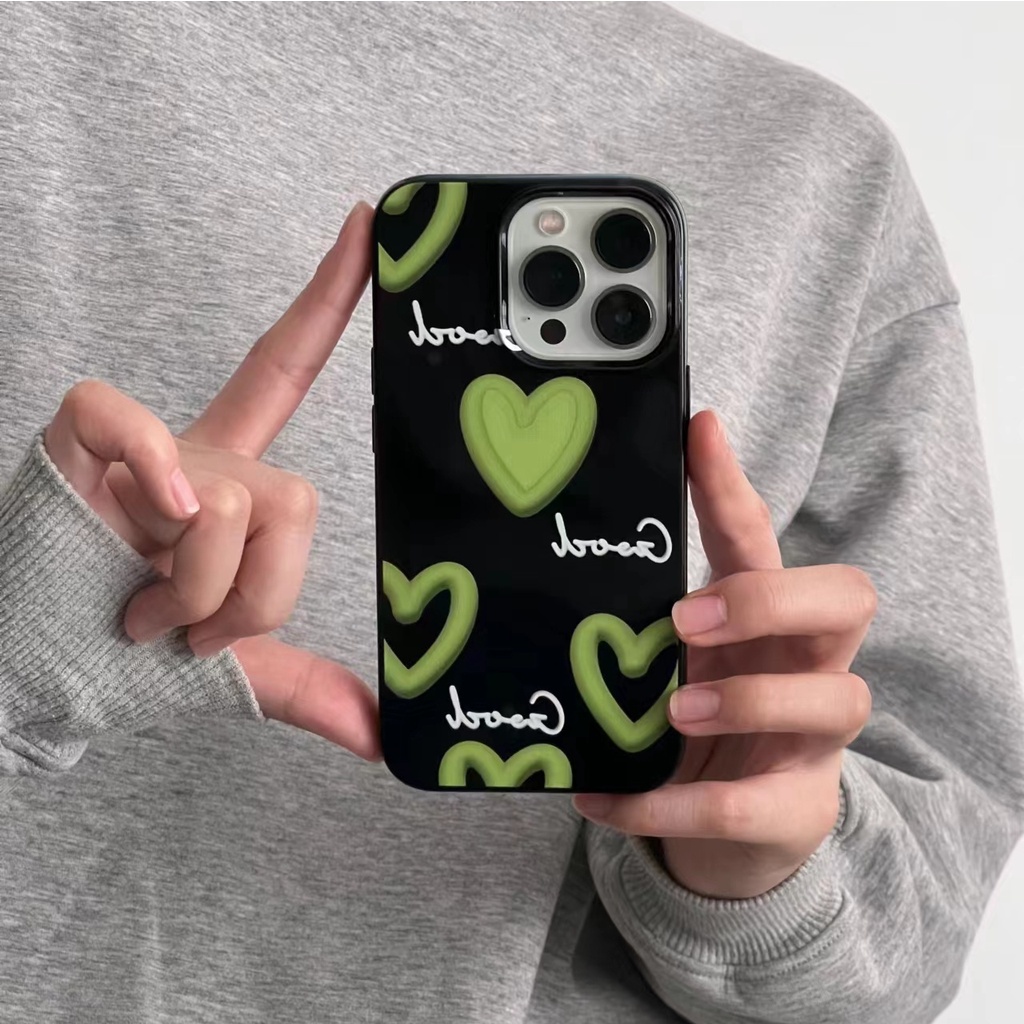 IPHONE Ins Pola Hati Cocok Untuk Iphone14 14pro 14Plus 14prm Iphone13 13pro 13prm Iphone11 7Plus 8Plus Xr XS 12 Pro Max Empat Sudut Casing Ponsel Tahan Guncangan