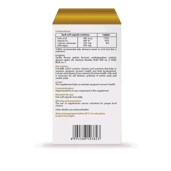 Folamil Gold Botol isi 30 vitamin ibu hamil menyusui untuk kecerdasan