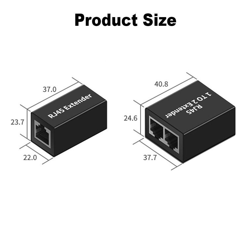 Preva RJ45 to RJ46 Splitter Router Adapter Cat7/6/5E Coupler Jaringan