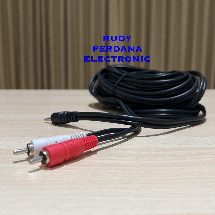 KABEL 2 JACK RCA TO 1 JACK MINI 3.5 MM STEREO 10M 10 METER