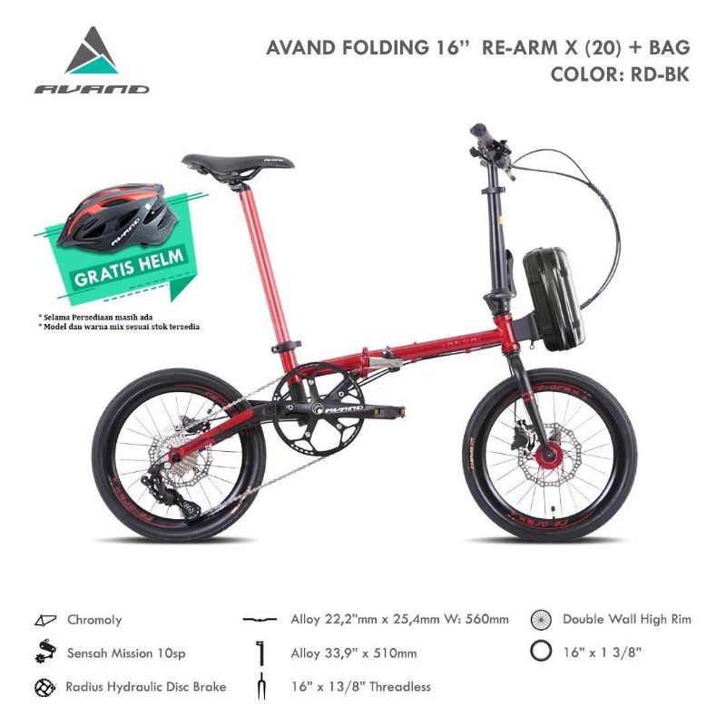 Sepeda Lipat 16" Avand Re Arm X 10