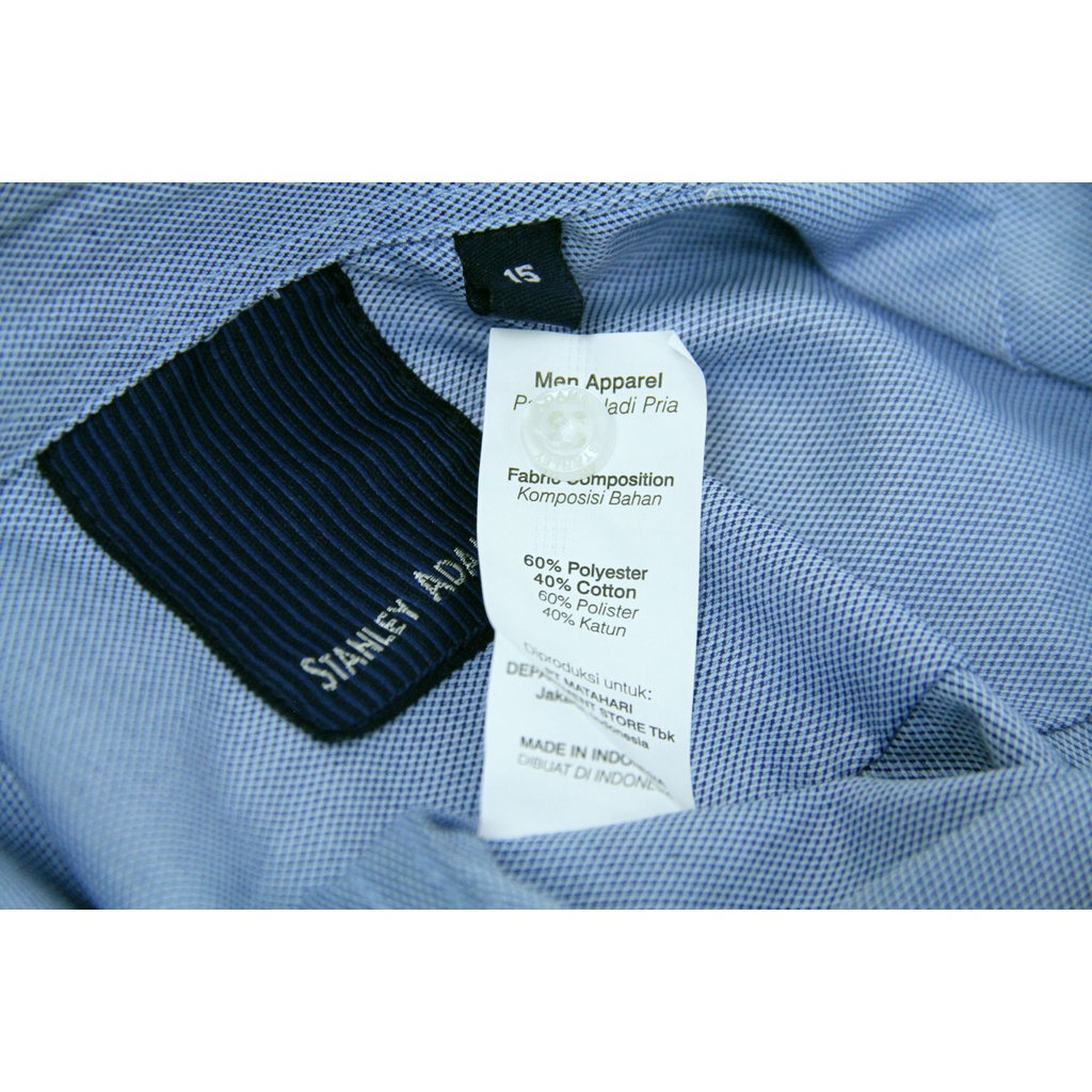 Kemeja Pria Reguler Stanley Adams Lengan Pendek Biru Langit Oxford 22 | Hem Pria Reguler | Kemeja Branded Original 100% Matahari