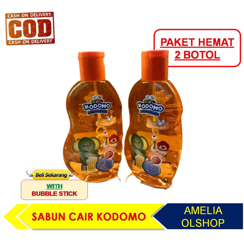 Paket Hemat 2 Botol Kodomo Sabun Mandi Cair Anak Body Wash With Bubble Stick Busa Gelembung Ukuran 200 ml