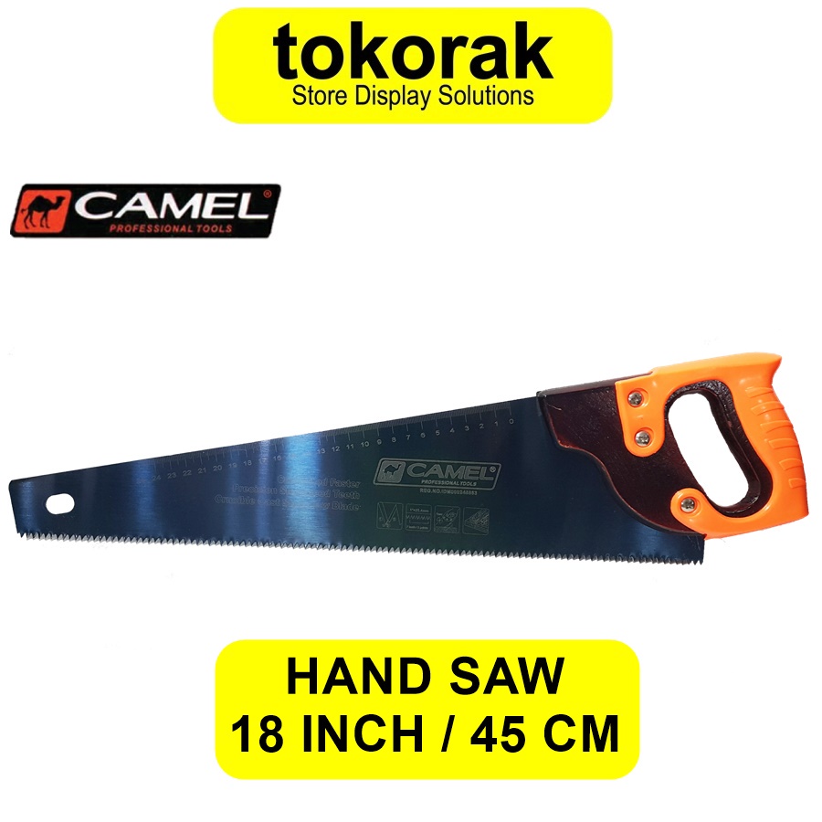 GERGAJI KAYU 18 INCH CAMEL GERGAJI GAGANG KARET HAND SAW 45 CM