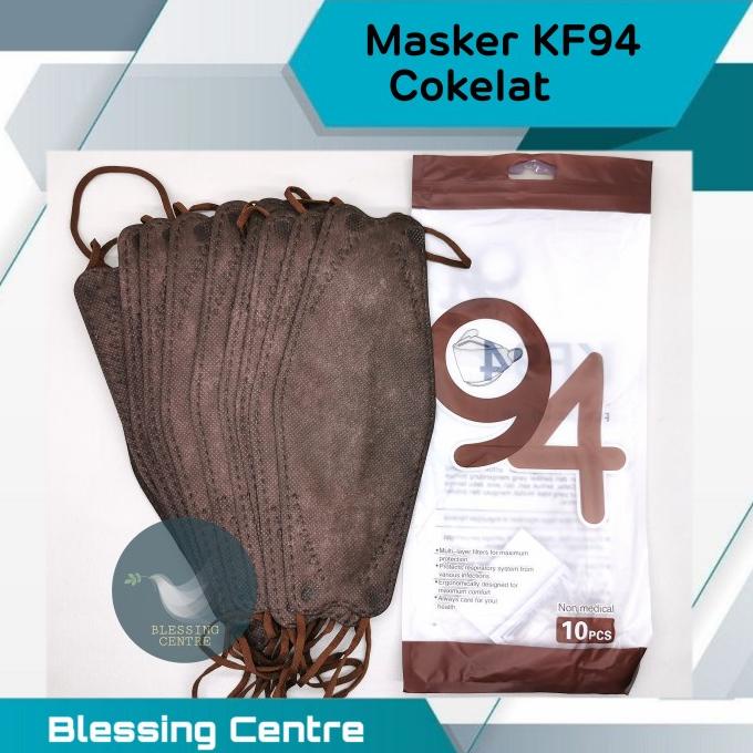 Masker KF94 warna Coklat CAREION. Isi 10 pcs t-blessingcentre Segera Dapatkan