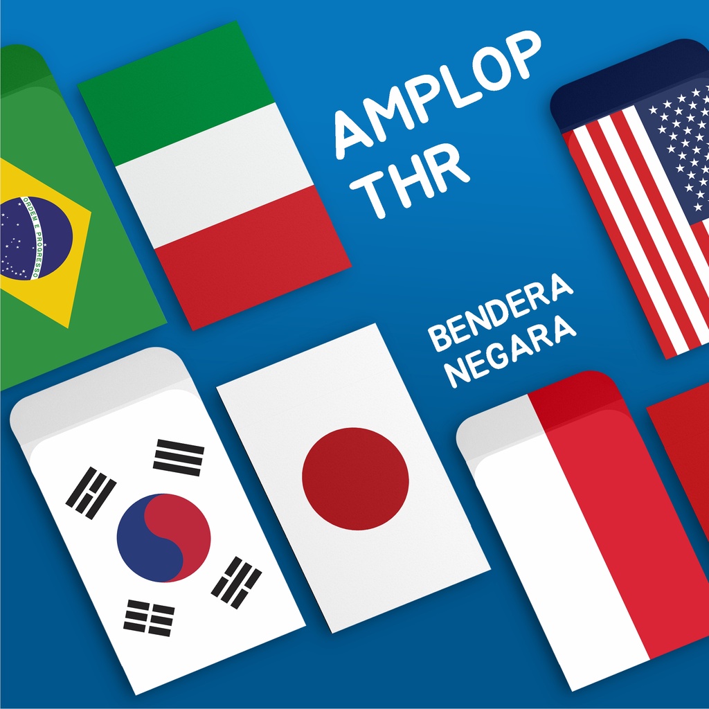 

AMPLOP THR UNIK 1PACK ISI 8 // ANGPAU BENDERA NEGARA // AMPLOP LEBARAN BENDERA // AMPLOP KOREA