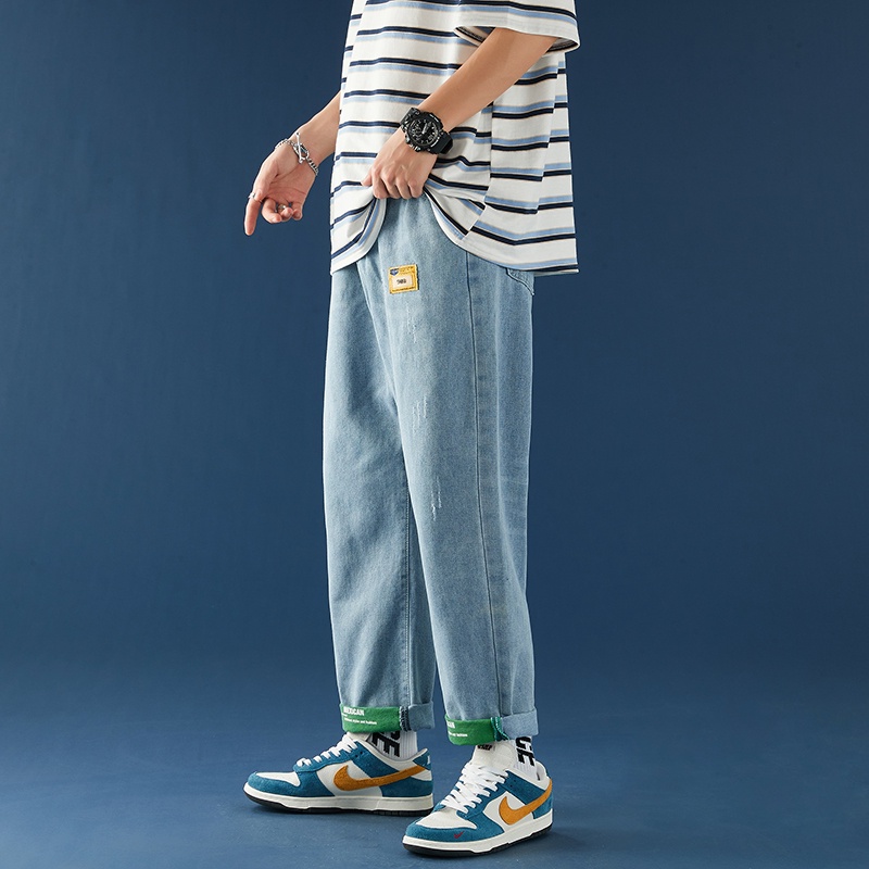Celana Jeans Pria Celana Denim Celana Cowok Versi Korea Dari Kaki Yang Ramping K107A