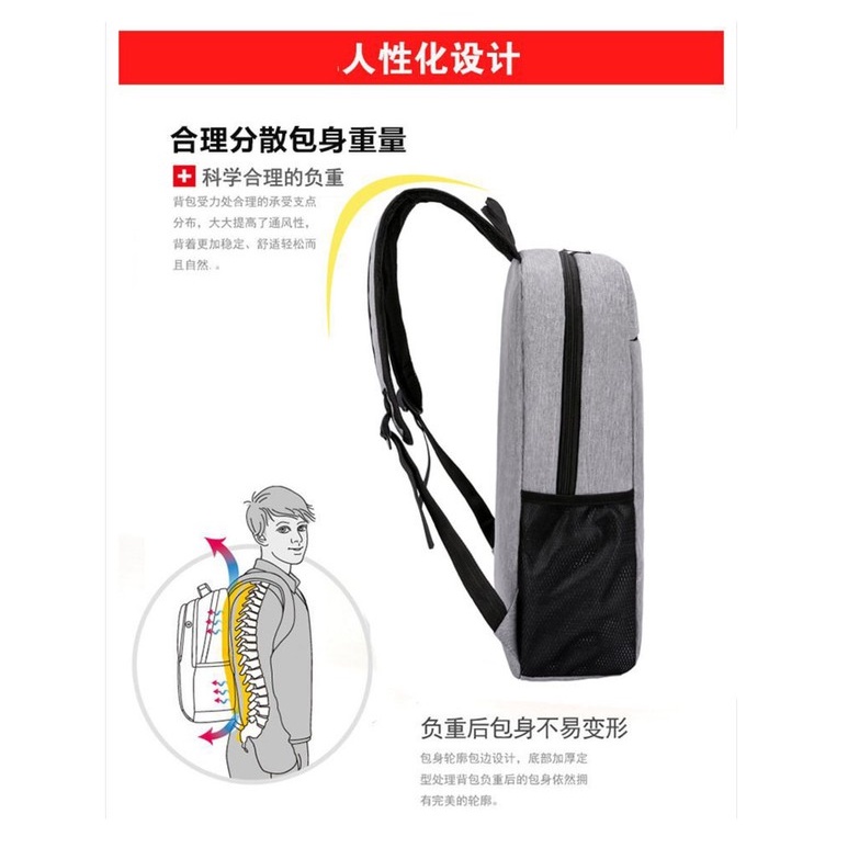 Tas Ransel Anti Air + USB Charger Earphone Hole -beli 1 dpt 3 good