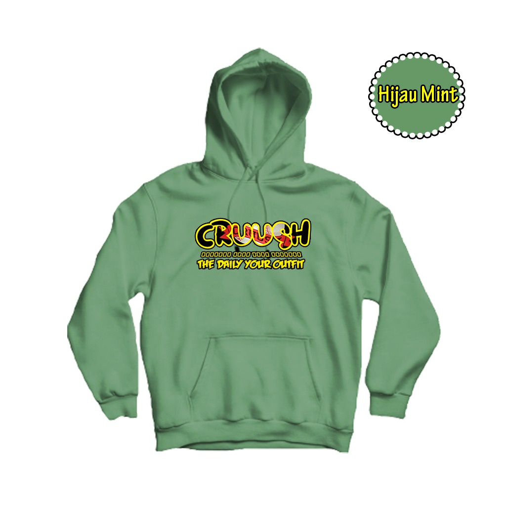 CRUUSH - Jaket Hoodie Cruush Hijau Botol Premium Unisex - Sweater Hoodie Cruush Pria Wanita Bahan Fleece Tebal