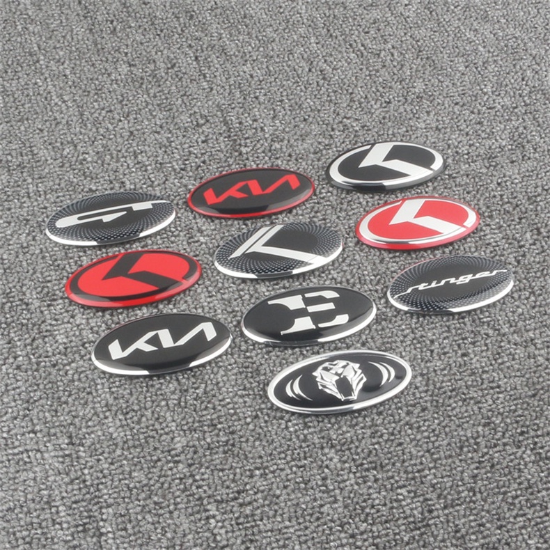 1x Stiker Lencana Emblem Logo Kemudi Mobil KIA Auto Aluminium Pengganti KIA K2 K3 K4 K5