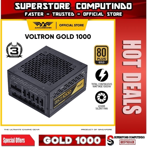 Power Supply Armaggeddon Voltron Gold 1000 Modular PSU 80+ Gold