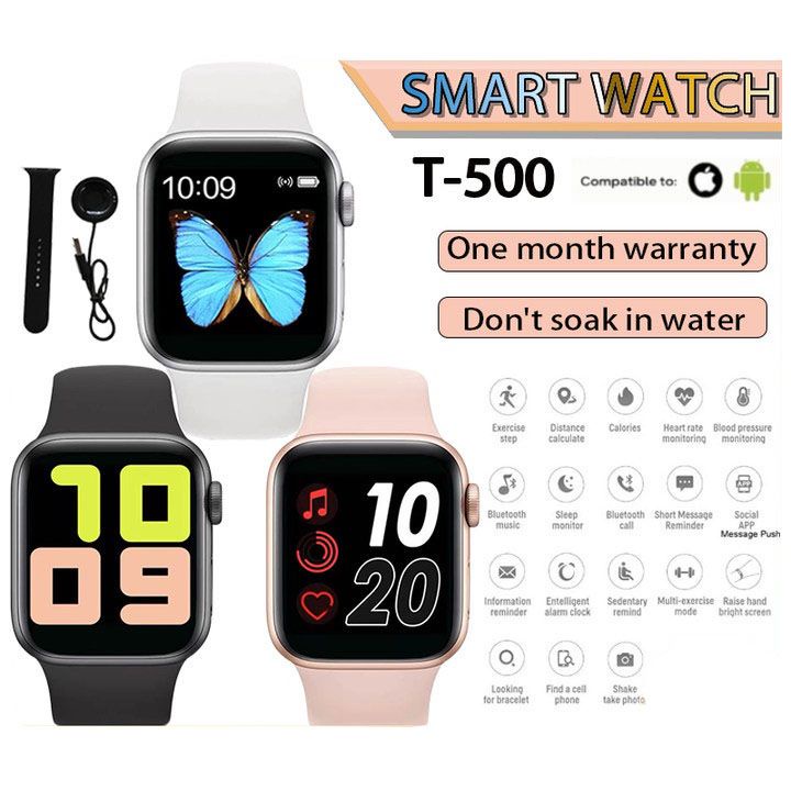 Smartwatch T500/ T500+MAX Jam Tangan Pria Jam Tangan Wanita Full Screen Watch Pemutar Musik Monitor Detak Jantung