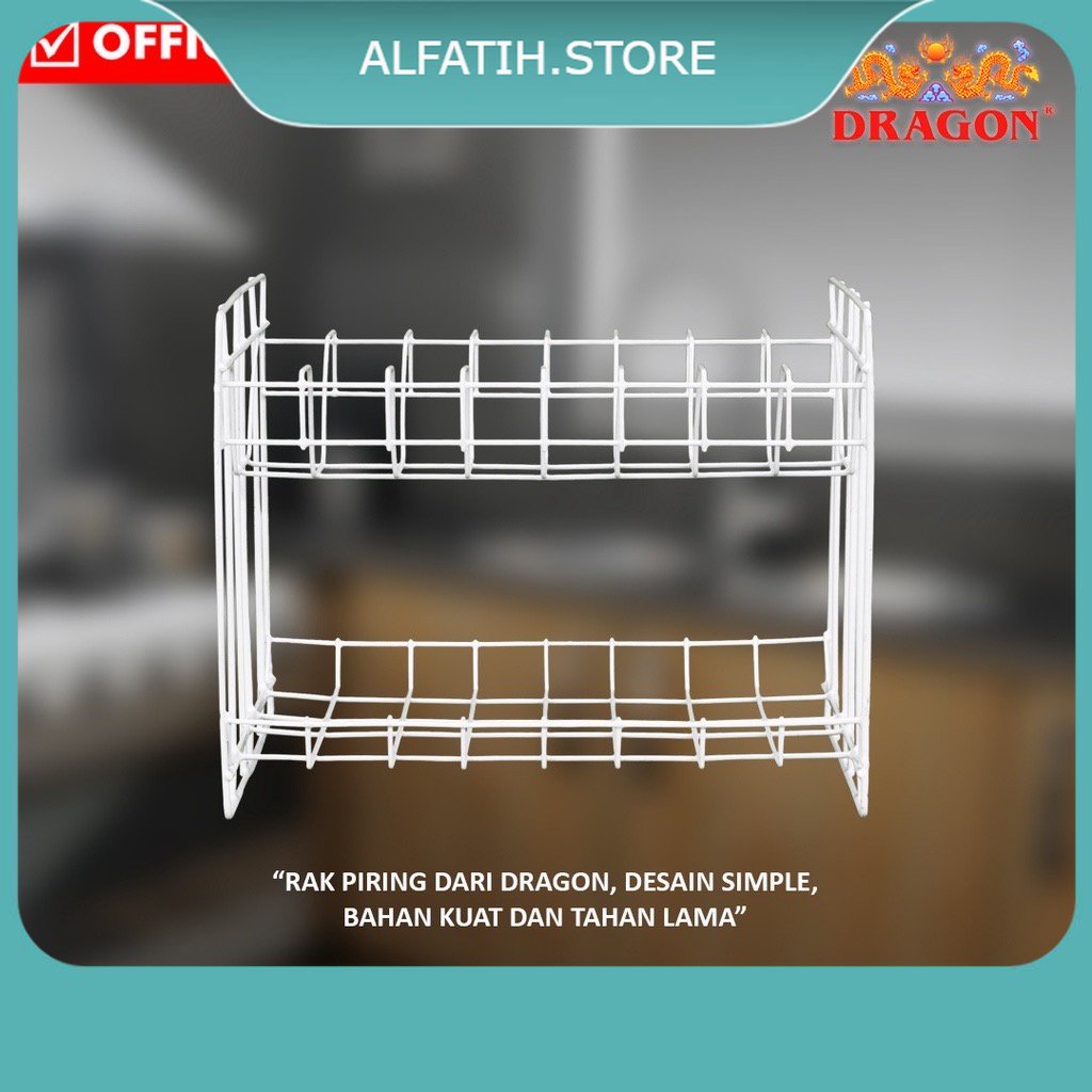 Dragon Rak Piring Kawat Besi 2 Susun