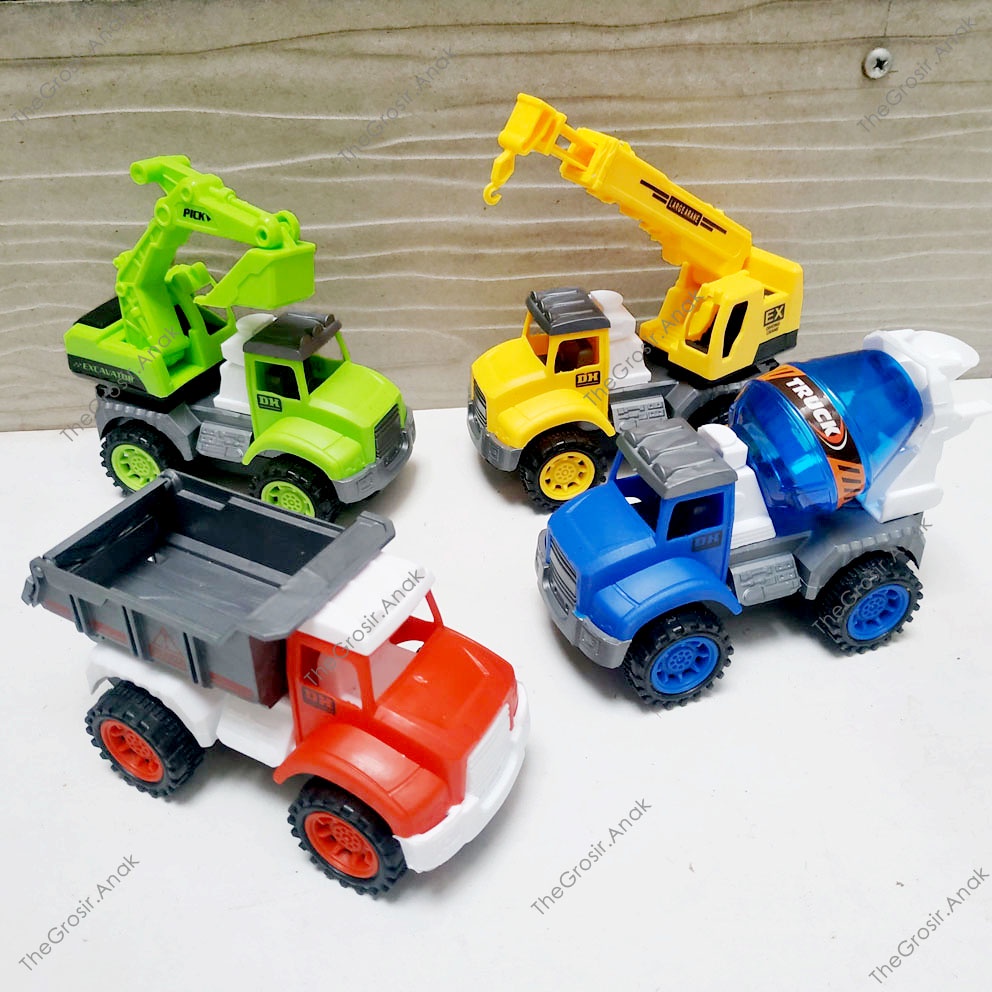 DIY City Server Constructions ISI 4 Mainan Truk Konstruksi Molen Excavator Crane