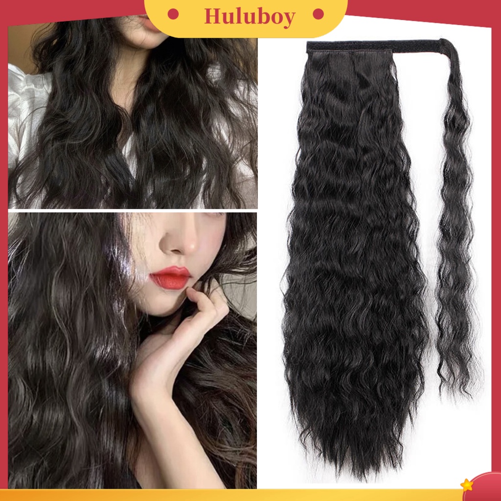Rambut Palsu Ponytail Keriting Panjang Bahan Wol Lembut Nyaman Mudah Digunakan Untuk Rumah