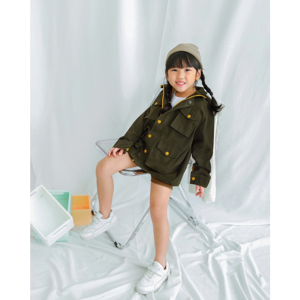 BASTET JACKET | Jacket Anak Unisex | Jaket Parka Anak | Coat Anak | French Coat Anak | Outer Anak | Jaket tudung Anak Unisex