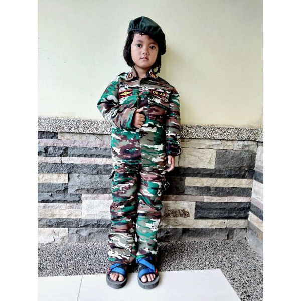 SET TENTARA/SET SERAGAM TENTARA/SET SERAGAM MOTIF BARU/SERAGAM TNI MOTIF BARU ANAK ANAK UNISEX