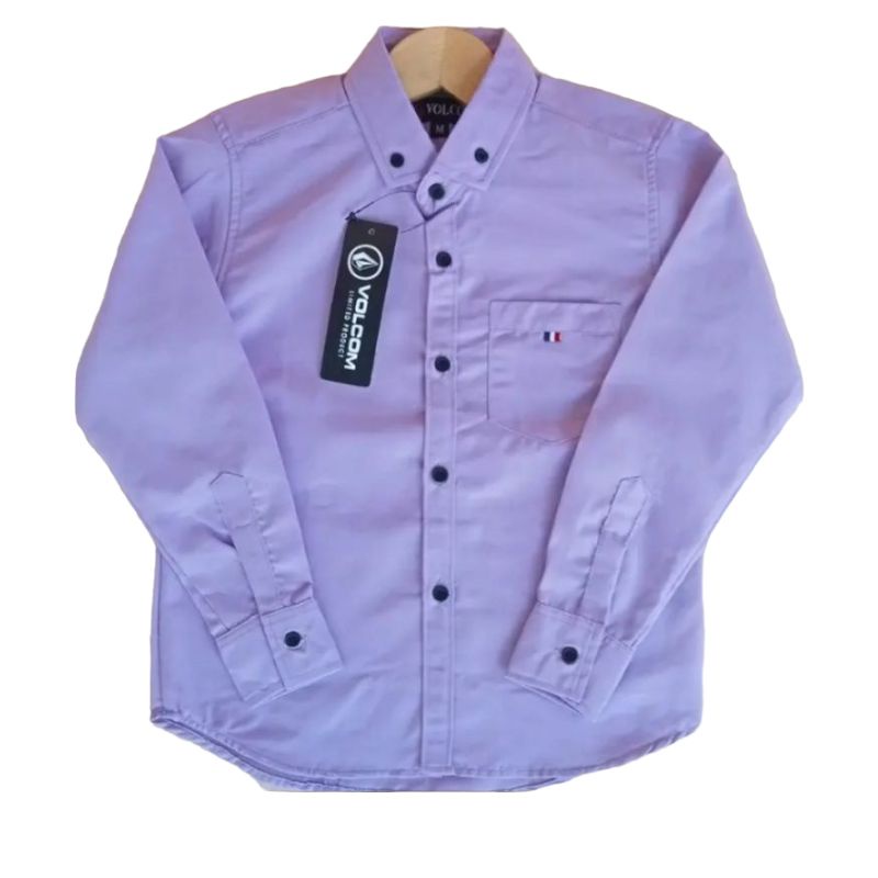 KEMEJA ANAK LENGAN PENDEK WARNA UNGU LILAC BISA COUPLE AYAH DAN ANAK/KEMEJA POLOS DISTRO