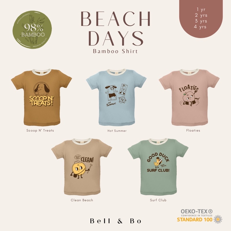 BELL &amp; BO - Beach Days Tshirt - Kaos Bamboo