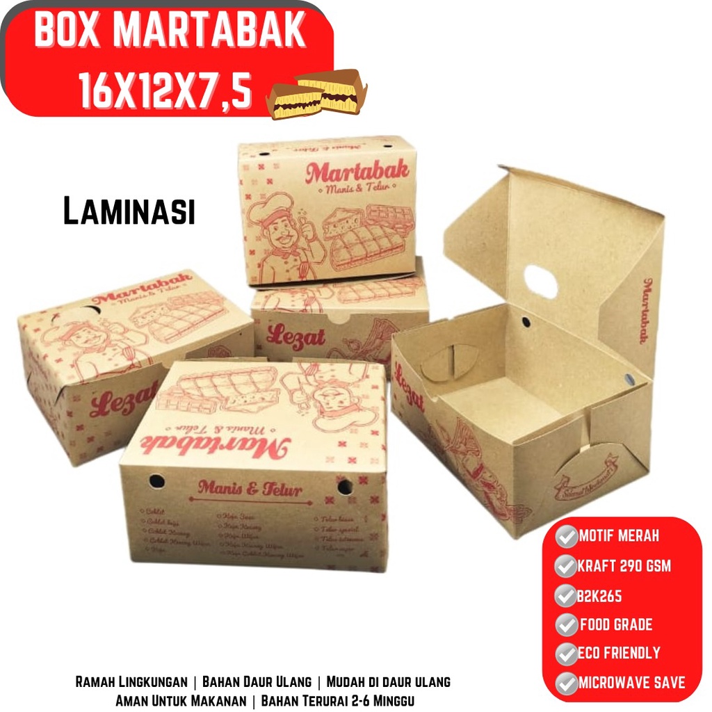 BBox Martabak Telor &amp; Manis Laminasi (B2K265-14X12X7.5 Cm)